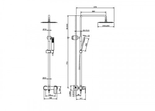 Душевая система Aquatek Лира AQ2465CR цвет Хром