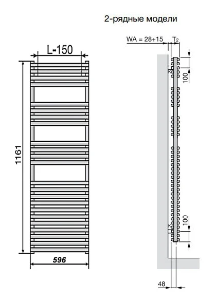 Водяной полотенцесушитель Zehnder Forma Spa LFD-120-060 Белый