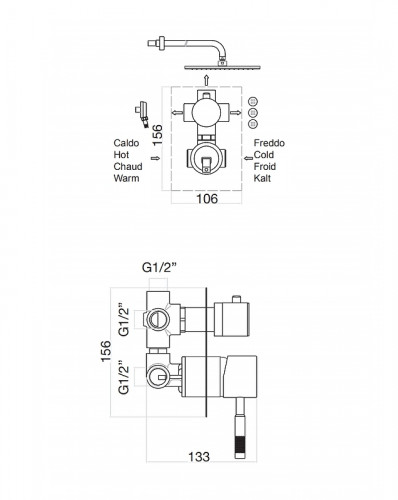 Смеситель для душа Fiore Xenon 44CR7501 Хром встраиваемый