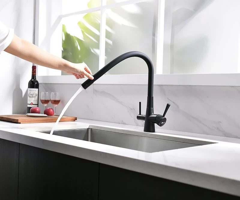 Смеситель для кухни Lemark Comfort LM3075BL Черный латунь