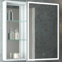 Зеркальный шкаф Bellezza Марта 80 R 4646613021016 с подсветкой Белый МДФ / ЛДСП, стекло