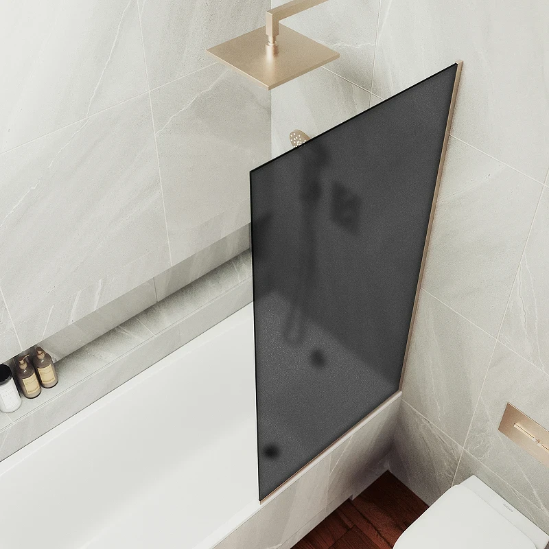 Шторка на ванну Maybah Glass MGV-84-2у 400x1400 в узком профиле Бронза стекло графитовое матовое