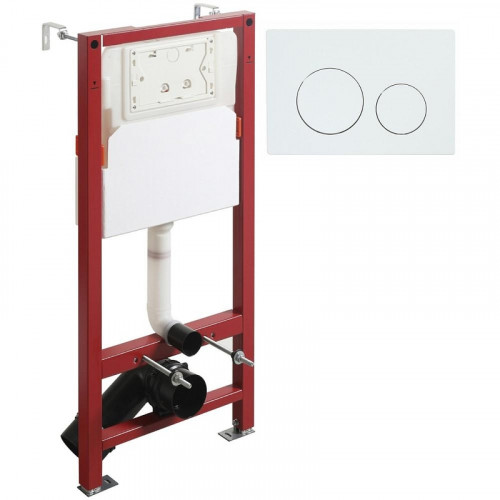 Комплект унитаза с инсталляцией Agger ATI05100+APB188 с сиденьем Микролифт и Белой глянцевой клавишей смыва