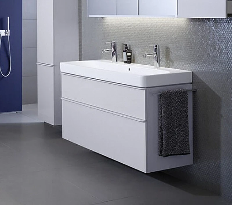 Тумба под раковину Geberit Smyle Square 120 500.355.00.1 подвесная Белая МДФ / ЛДСП