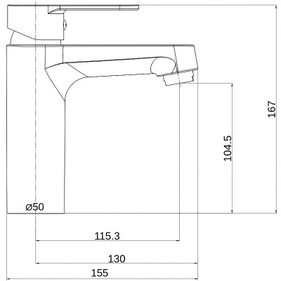 Смеситель для раковины Orange OneLife P07-021b Черный матовый