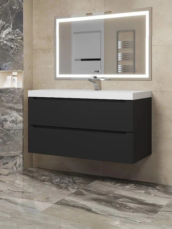 Тумба с раковиной Uperwood Tanos 80 291020254 подвесная цвет Черный матовый