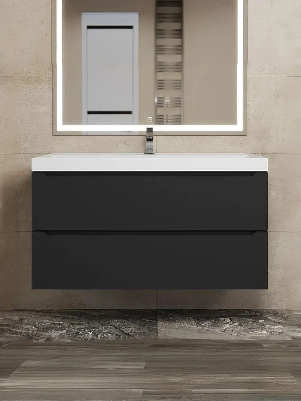 Тумба с раковиной Uperwood Tanos 80 291020254 подвесная цвет Черный матовый