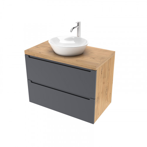 Тумба под раковину ЗОВ Дион 100 D100GD подвесная цвет Графит матовый Дуб медовый