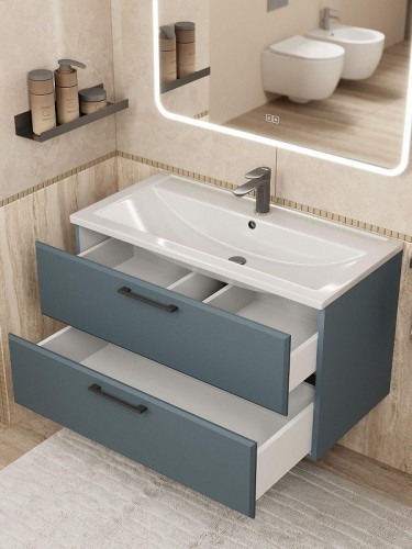 Тумба под раковину Uperwood Foster New 90 TFosterNEW90g подвесная цвет Серый графит