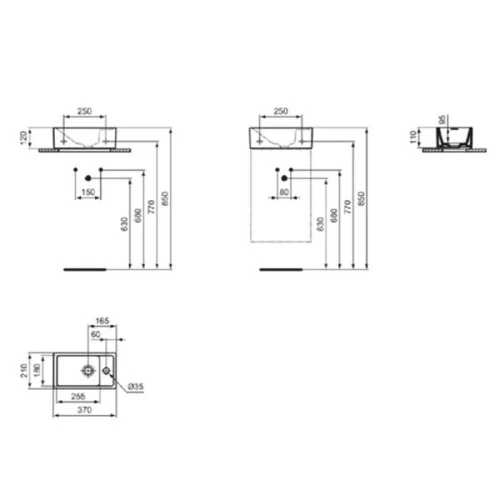 Мини-раковина Ideal Standard I.Life S 35 E2112V1 цвет Белый