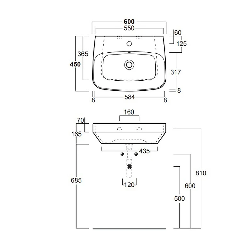 Раковина Simas Baden Baden 60 BB10bi*1 Белая фарфор подвесная