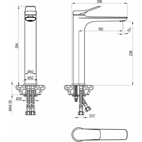 Смеситель для раковины Lemark Ortus LM11309C цвет Хром