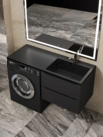 Раковина Uperwood Cosmos Quartz 120 R RCosmos120RU с местом под стиральную машину цвет Уголь