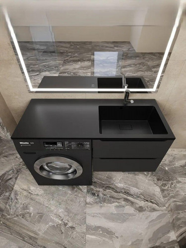 Раковина Uperwood Cosmos Quartz 120 R RCosmos120RU с местом под стиральную машину цвет Уголь