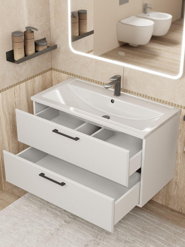 Тумба под раковину Uperwood Foster New 90 TFosterNEW90w подвесная цвет Белый матовый