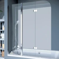 Шторка на ванну Koller Pool Waterfall Line 150 QP96 L профиль Хром стекло рифленое