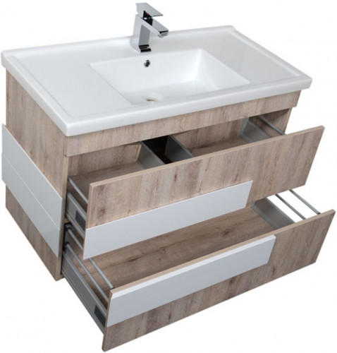 Тумба под раковину Aquanet Мадейра 100 183072 подвесная Дуб кантри МДФ / ЛДСП
