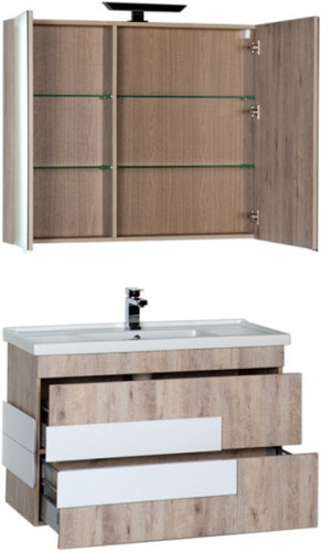 Тумба под раковину Aquanet Мадейра 100 183072 подвесная Дуб кантри МДФ / ЛДСП