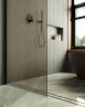 Душевая перегородка Maybah Glass MGD-703-6ш 690x1950 в широком профиле Черный стекло бронзовое матовое