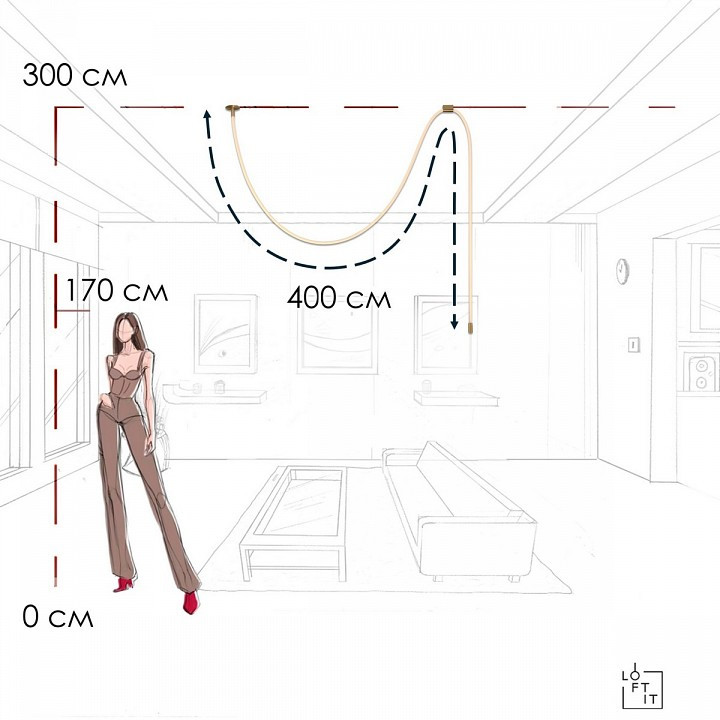 Подвесной светильник Loft it Thread 10388A Brass