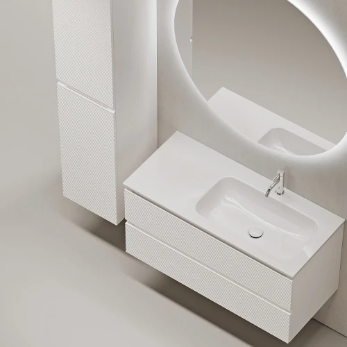 Тумба под раковину Sancos Folk 100 R FL100RW подвесная Bianco МДФ / ЛДСП