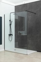 Душевая перегородка Allen Brau Infinity 1 140 3.21027.BBA профиль Черный браш стекло прозрачное