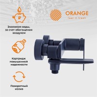 Смеситель для ванны Orange Berni M09-100b Черный матовый латунь на стену