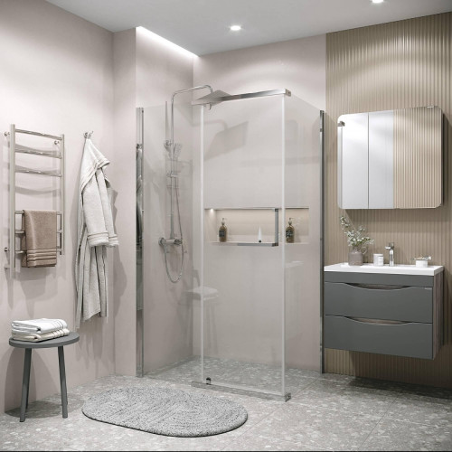 Душевая стенка Grossman Pragma 100 200.K33.03.100.10.00 профиль Хром стекло прозрачное