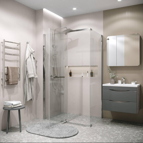 Душевая стенка Grossman Pragma 100 200.K33.03.100.10.00 профиль Хром стекло прозрачное