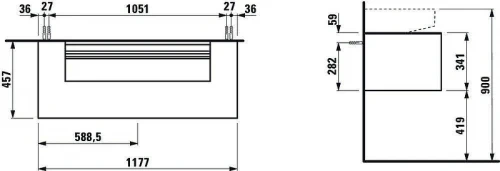Тумба под раковину Laufen Sonar 120 4.0546.1.034.140.1 подвесная цвет Золото Черный мрамор