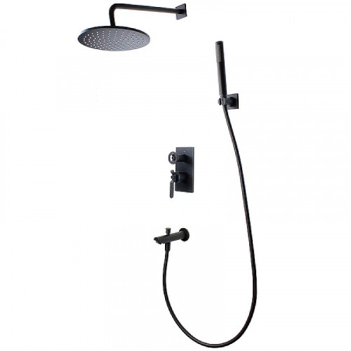 Душевая система Bronze de Luxe 1760'S Loft 6630SB Чёрная матовая латунь встраиваемый