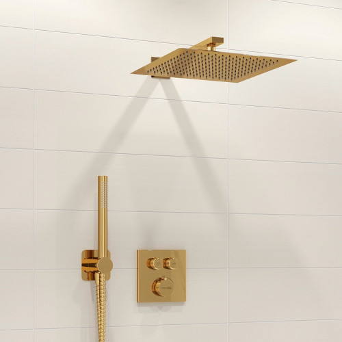 Душевая система WasserKRAFT Sauer A7148.183.261.280.197.281 Thermo с термостатом Золото латунь встраиваемый