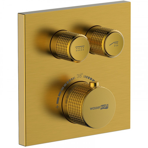 Душевая система WasserKRAFT Sauer A7148.183.261.280.197.281 Thermo с термостатом Золото латунь встраиваемый
