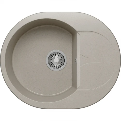 Кухонная мойка Polygran Atol-620 №14 678941 Серая искусственный камень (литьевой мрамор) встраиваемый