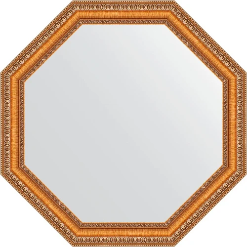 Зеркало Evoform Octagon 62х62 BY 3707 в багетной раме - Золотые бусы на бронзе 60 мм