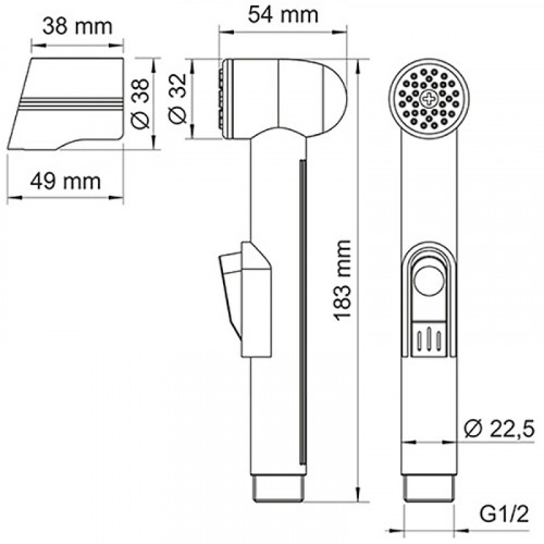 Гигиенический душ WasserKRAFT Elbe A081 Черный матовый