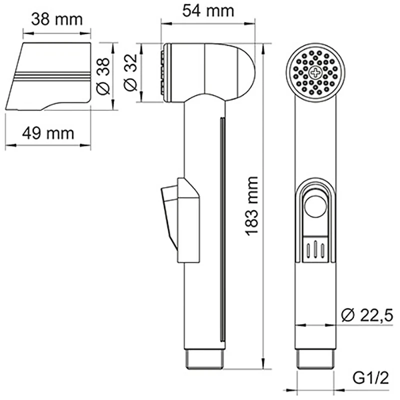 Гигиенический душ WasserKRAFT Elbe A081 Черный матовый