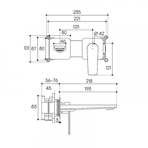 Смеситель для раковины Aqueduto LINHA LIN0445 цвет Оружейная сталь