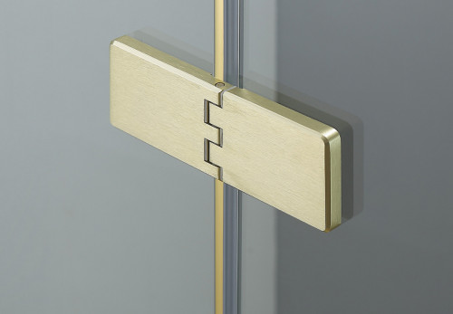 Душевая дверь AQUAme 100 AQM7408-3-10 профиль цвет Золото шлифованное стекло прозрачное