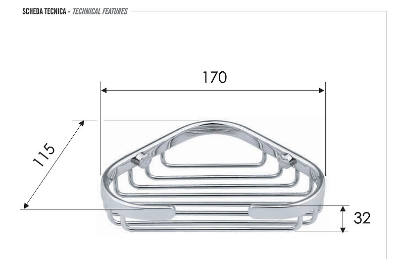 Полка корзина Remer RB271CR угловая цвет Хром