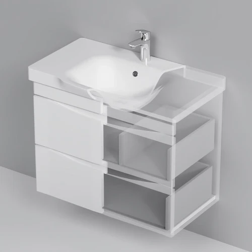 Тумба с раковиной AM.PM Like 80 M80-FHX0802-WC0802 подвесная цвет Белый глянец