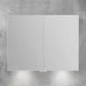 Зеркальный шкаф BelBagno SPC 90 SPC-2A-DL-BL-900 с подсветкой Белый стекло