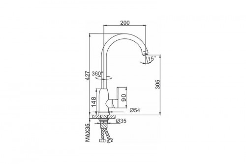 Смеситель для кухни Ekko E4023 цвет Синий