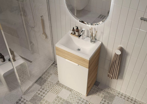 Тумба с раковиной 1MarKa Revo 50H Ц0000005037 Дуб Сонома МДФ / ЛДСП