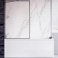 Шторка на ванну Veconi Palau 70 PL85GR-70-01-C7 профиль Брашированный графит стекло прозрачное