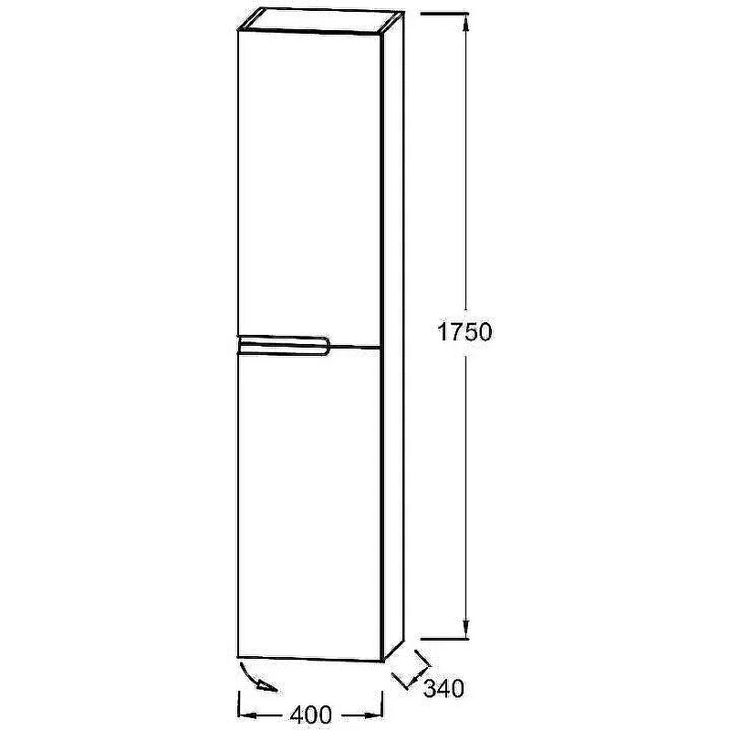 Шкаф пенал Jacob Delafon Nona 40 L EB1893LRU-G1C подвесной Белый глянцевый МДФ / ЛДСП