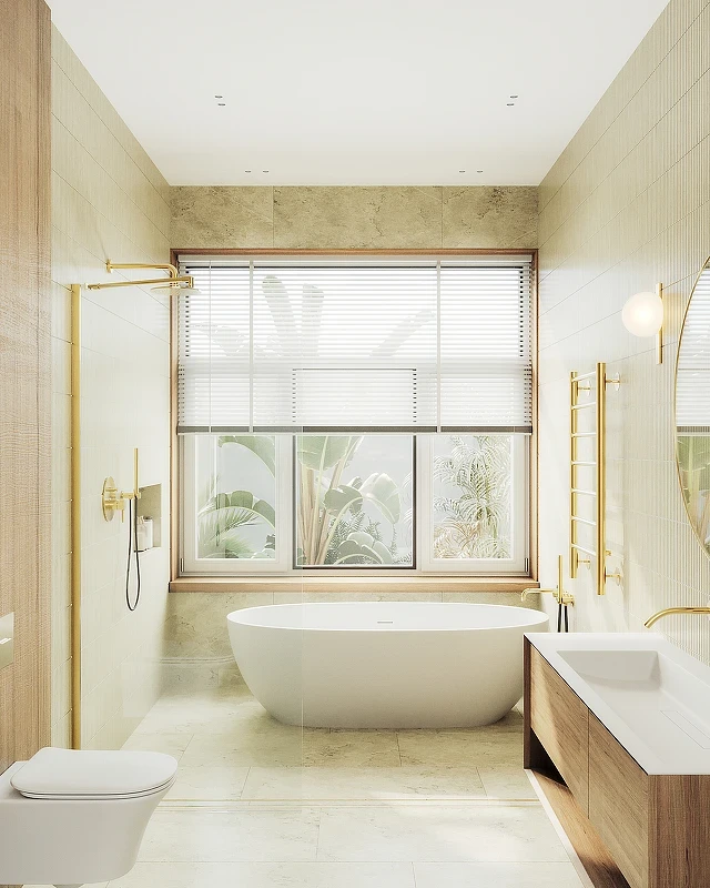Душевая перегородка Maybah Glass MGD-689-3ш 890x1950 в широком профиле Золото стекло прозрачное