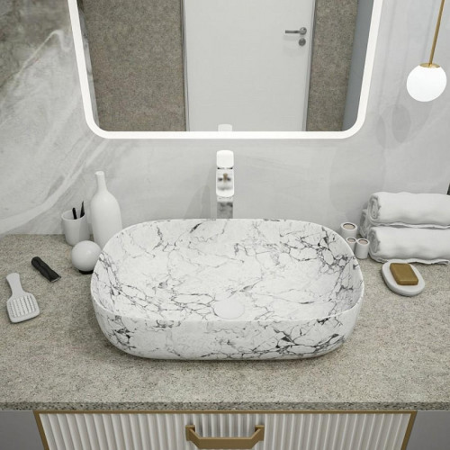 Раковина-чаша Maretti Florenza 61 FL13NS66-740MR цвет Белый мрамор