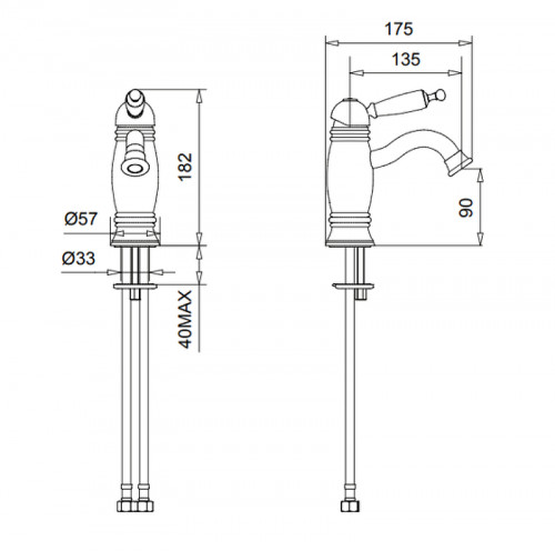 Смеситель для раковины Migliore Oxford 19173 Золото латунь