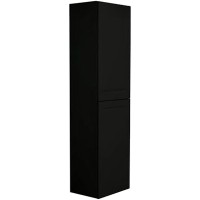 Шкаф пенал Art&amp;Max AM-Platino-1500-2A-SO-NM подвесной Черный матовый МДФ / ЛДСП